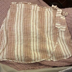 NWT Francisca’s Harper‘s heritage Cream & Brown Striped Skirt womens Large
